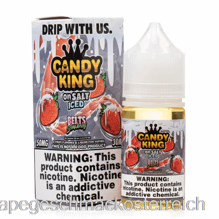 Iced Belts Erdbeere – Candy King Auf Salz – 30 Ml 50 Mg Vape-Geschmack